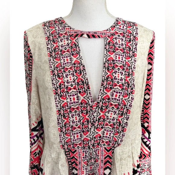 Free People Tegan Boarder Printed Mini Dress in Ivory Combo - Picture 4 of 12